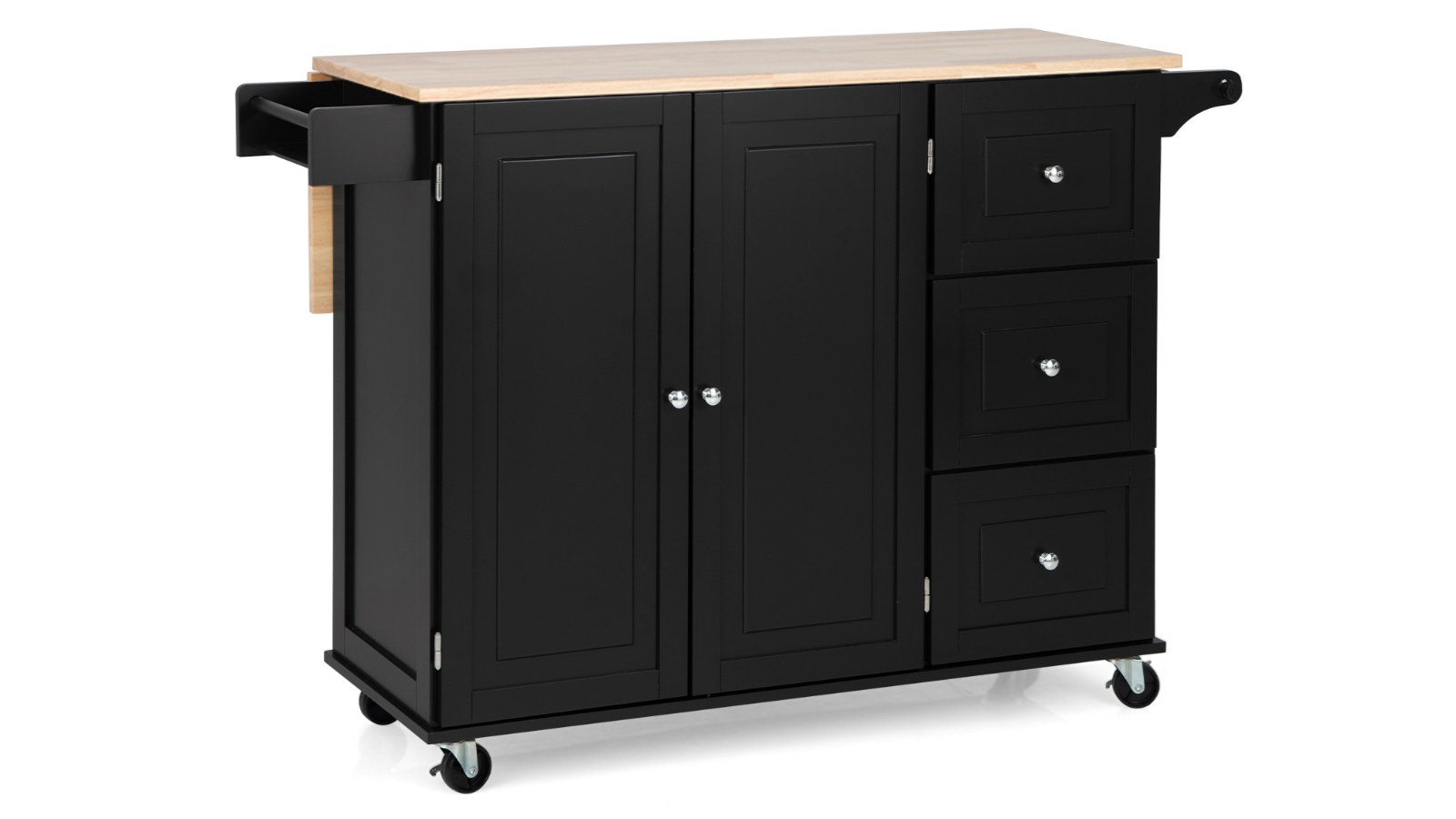 Costway Rolling Kitchen Island Trolley - Black