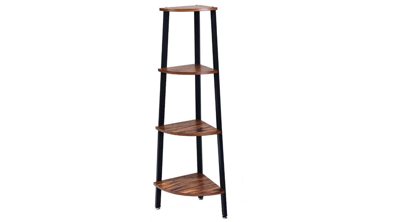 Costway 4-Tier Corner Bookcase Metal Storage Rack Display Shelf - Black