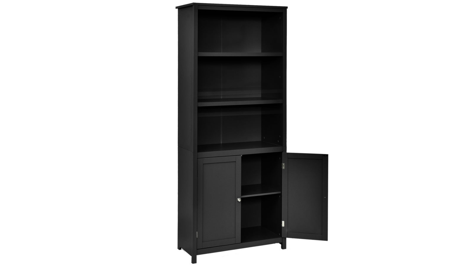 Costway Wood Bookcase Display Shelf Storage Cabinet Home Office - Black