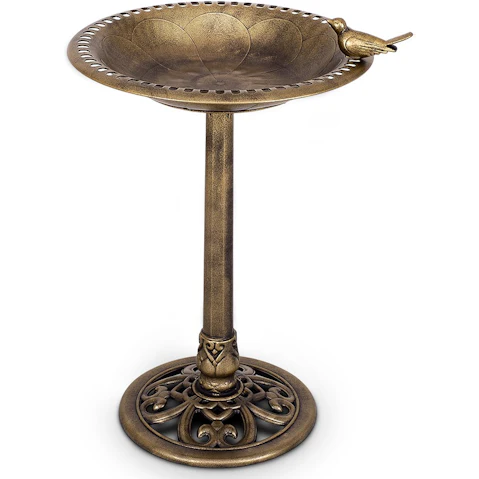 Costway Vintage Bird Bath/Feeder Stand - Bronze