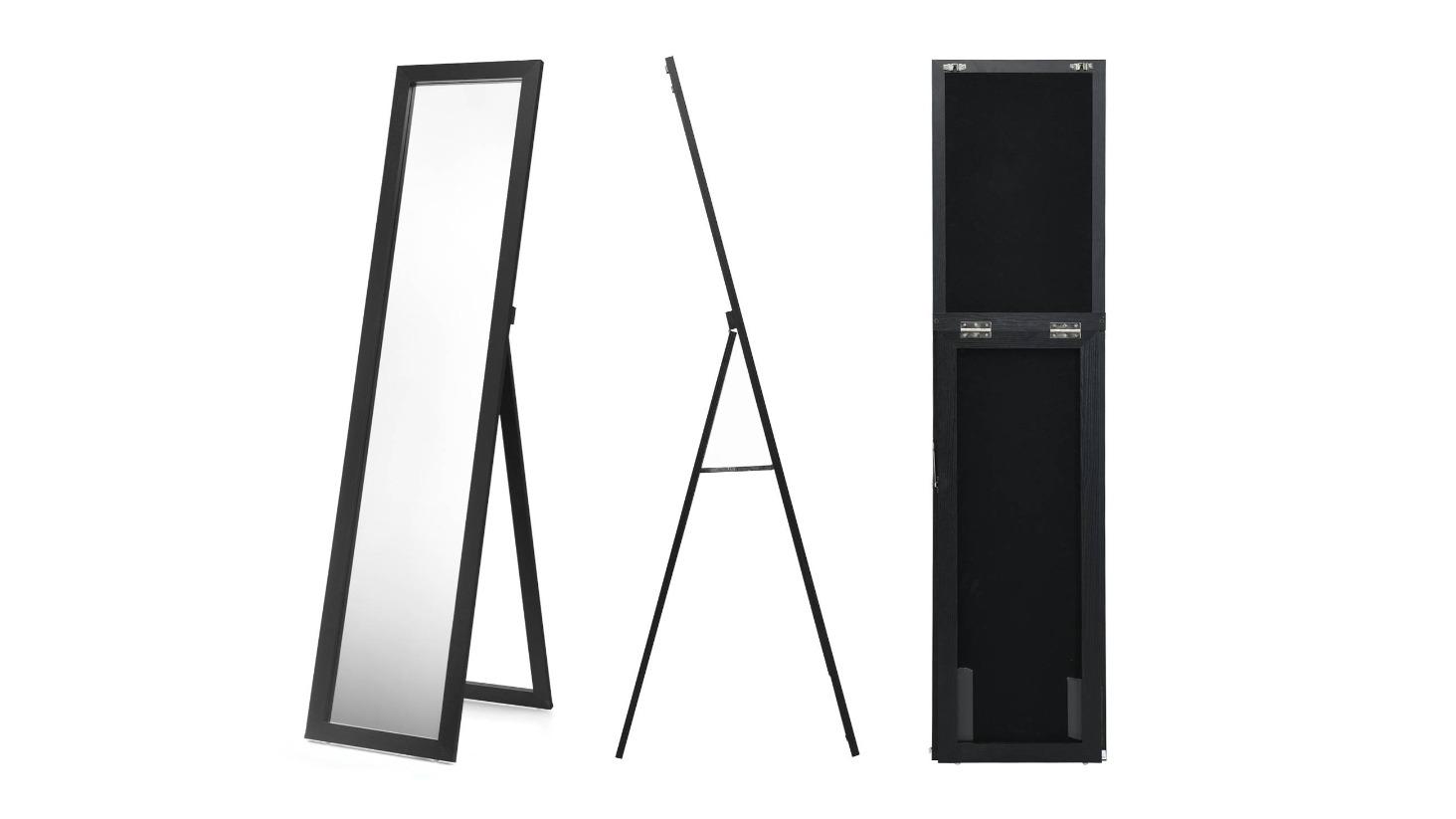 Costway Full-Length Wooden Freestanding Wall Mirror - Black