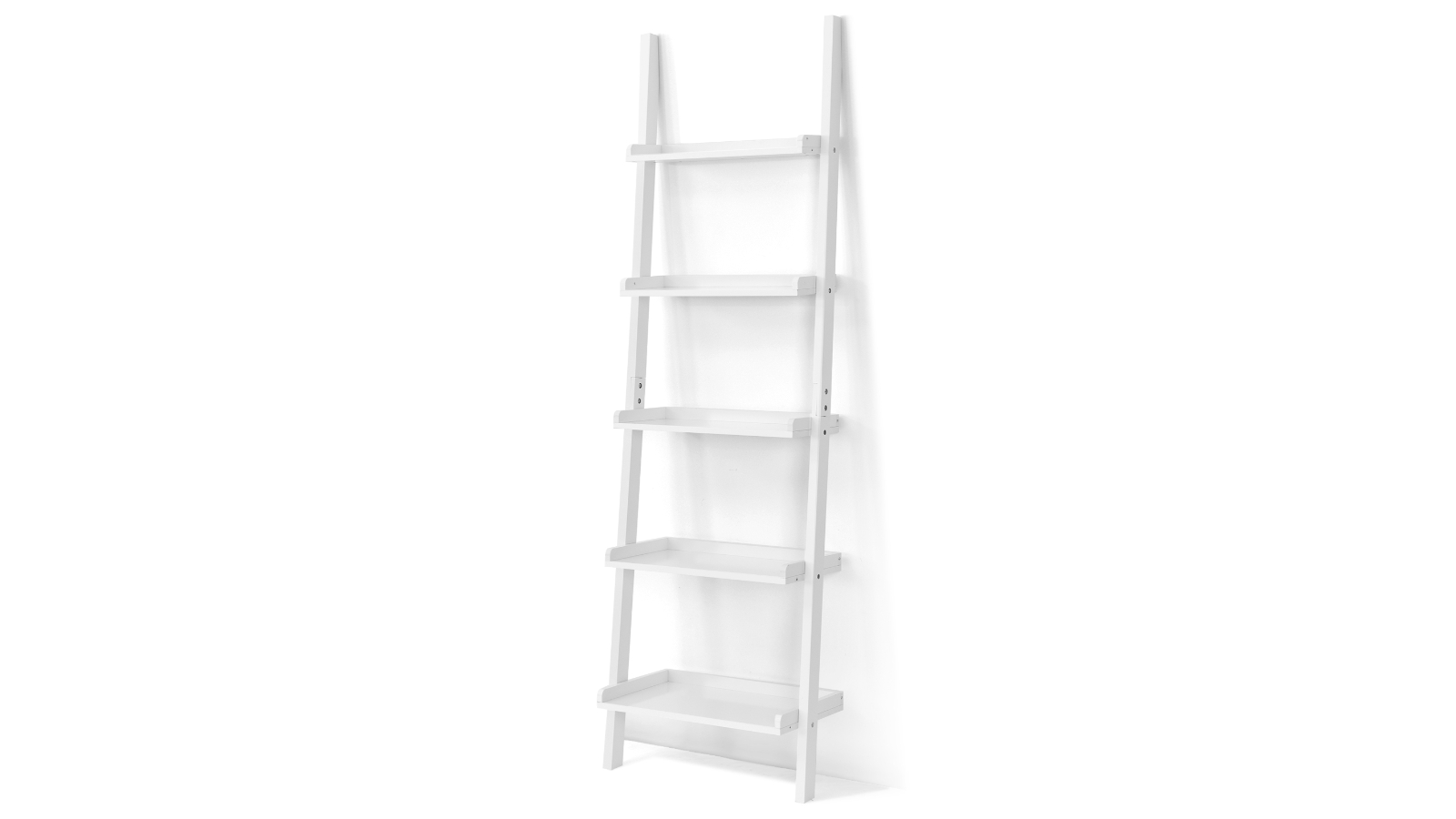 Costway Home Office Wall-Leaning Flower Ladder Stand Rack - White