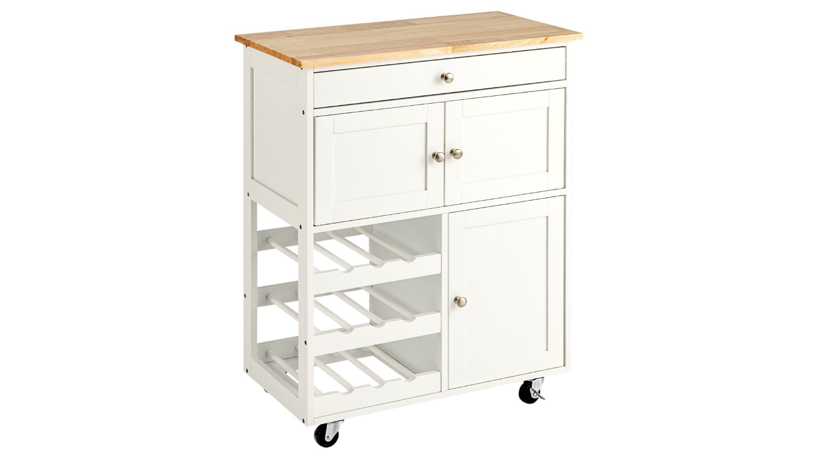 Costway Modern Kitchen Island Trolley with Drawer and Shelf