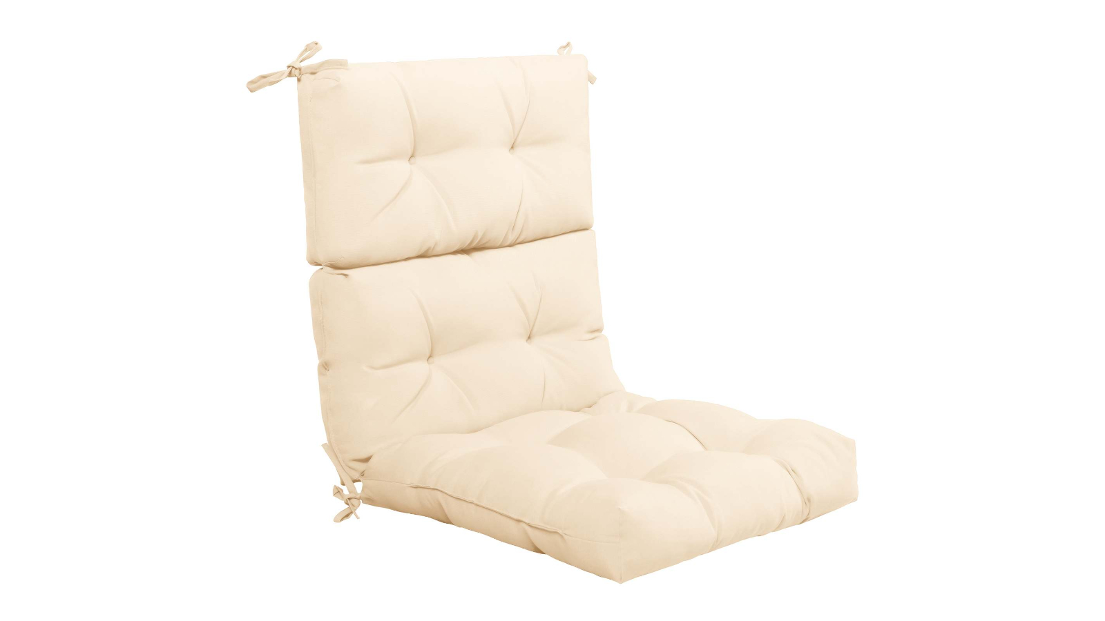 Costway Thickened Sun Protection Patio Low Back Chair Cushion with Non-Slip Rope Belt - Beige