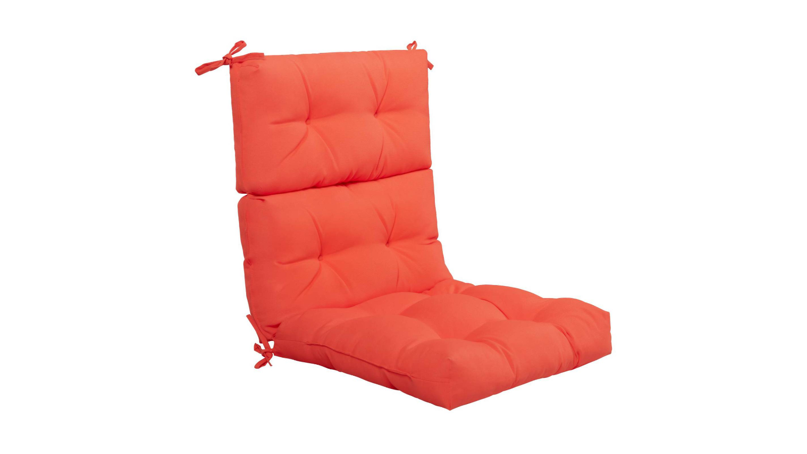 Costway High Back Patio Lounge Chair Cushion with Non-Slip Rope Belt - Orange