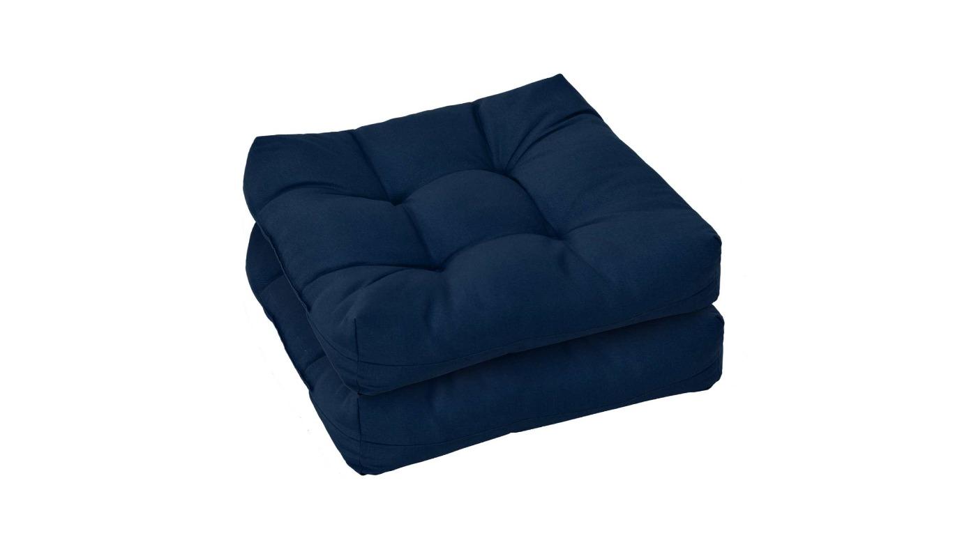 Costway 2 Piece Soft Square Navy Lounge Chair Cushion - 53 x 53cm