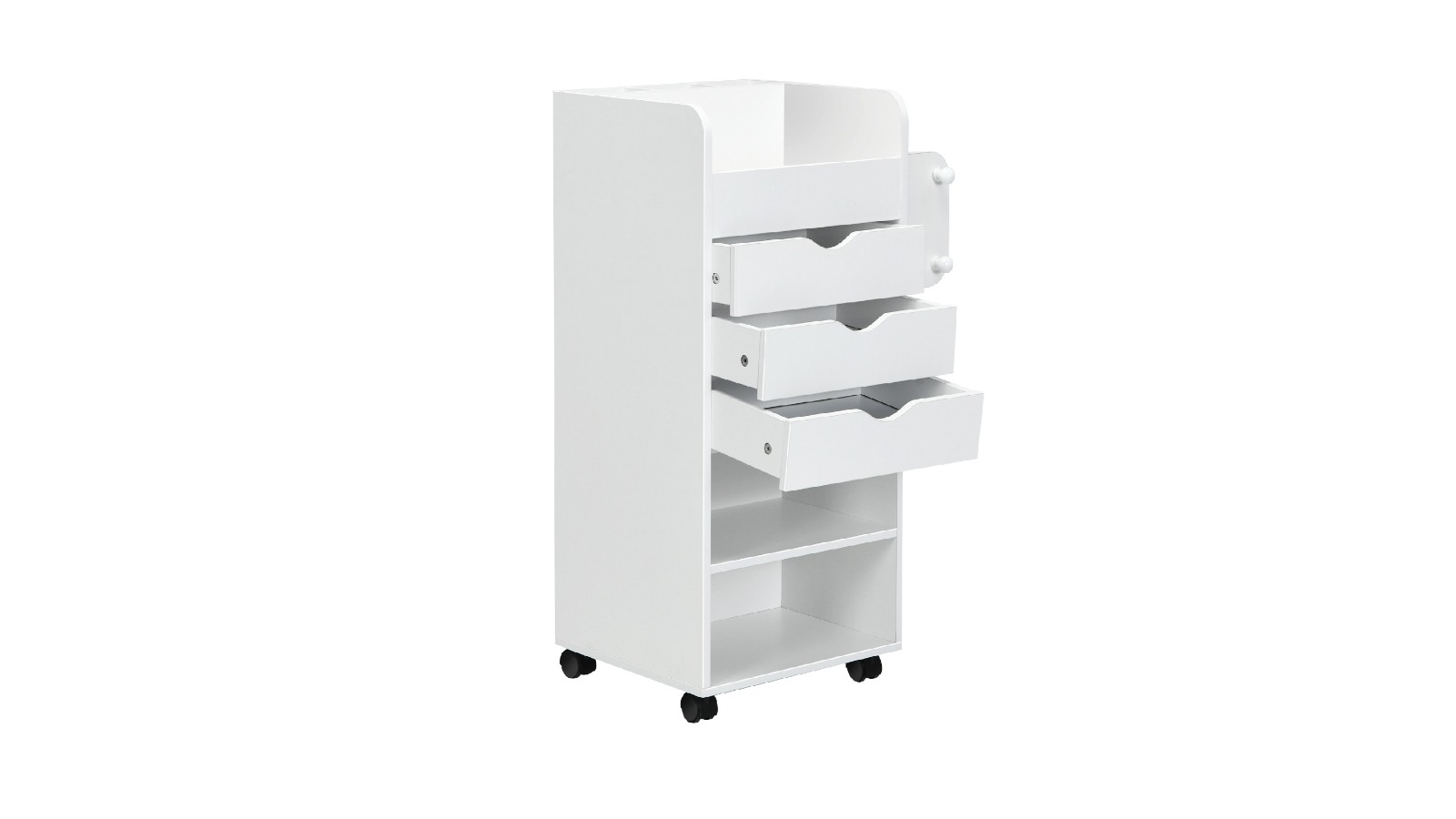 Costway 6-Tier Mobile Wood Bedside Table Drawer Trolley Cart