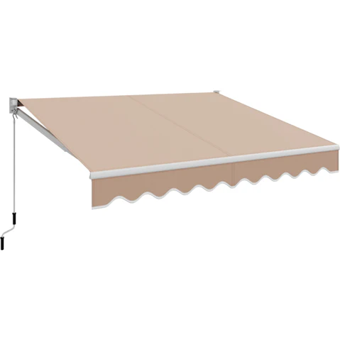 Costway 2.5 x 2metre Beige Outdoor Retractable Arm Awning