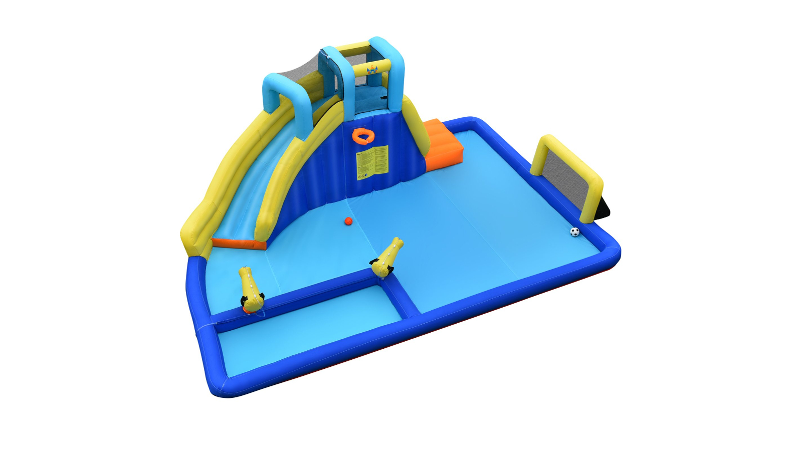 Costway Inflatable Water Slide with Climbing Wall and Soccer Zone