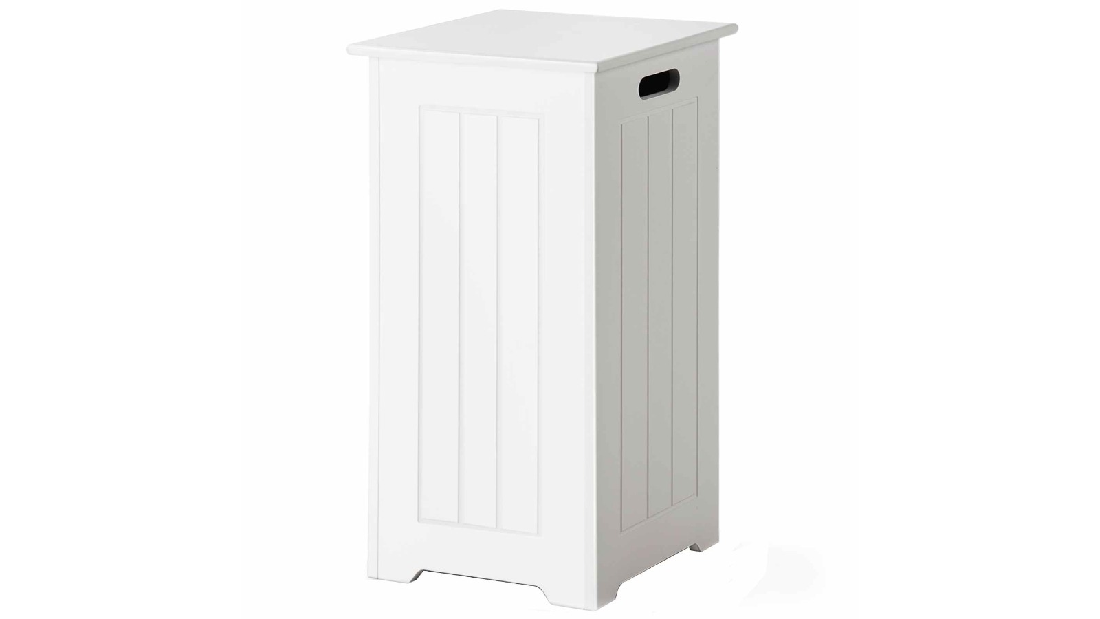 Costway Laundry Hamper Bin Cabinet with Lid Handle - White