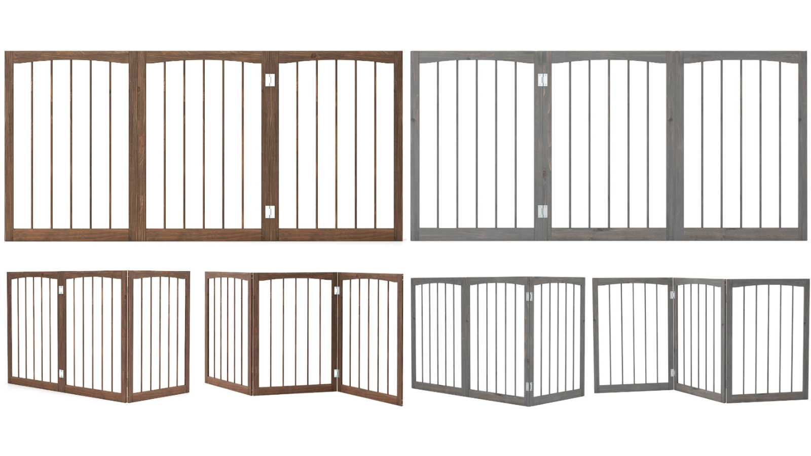 Costway 76cm Wooden Pet Gate Dog Fence Foldable 3-Panel Room Divider