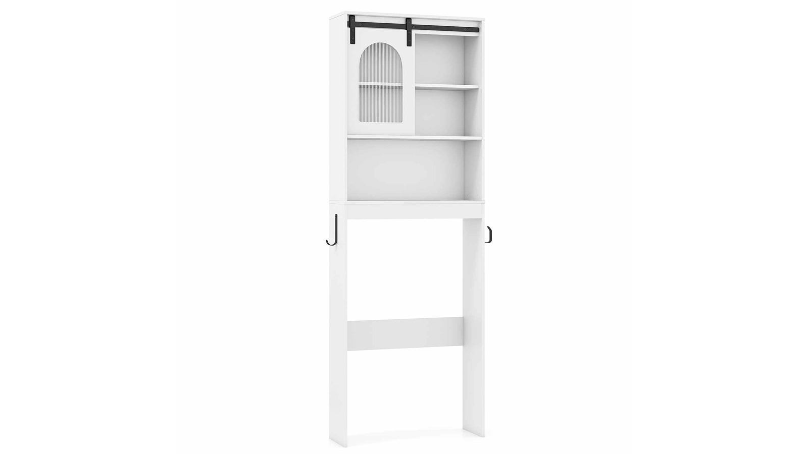 Costway Over-the-Toilet Open Shelf Storage Cabinet Rack with Sliding Barn