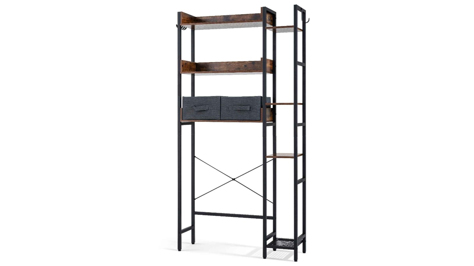 Costway 7-Tier Over Toilet Storage Rack with 2-Drawer and Hook