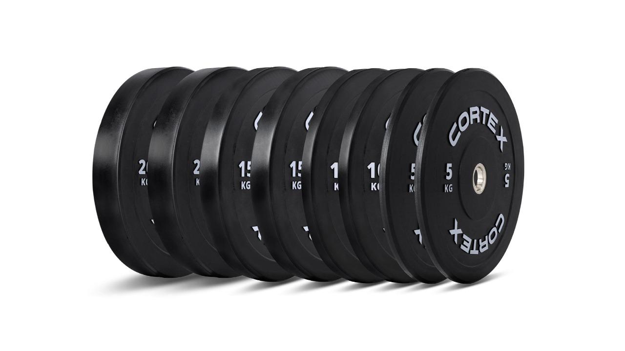 Cortex 100kg Black Series V3 Rubber Olympic Bumper Plate - Set B