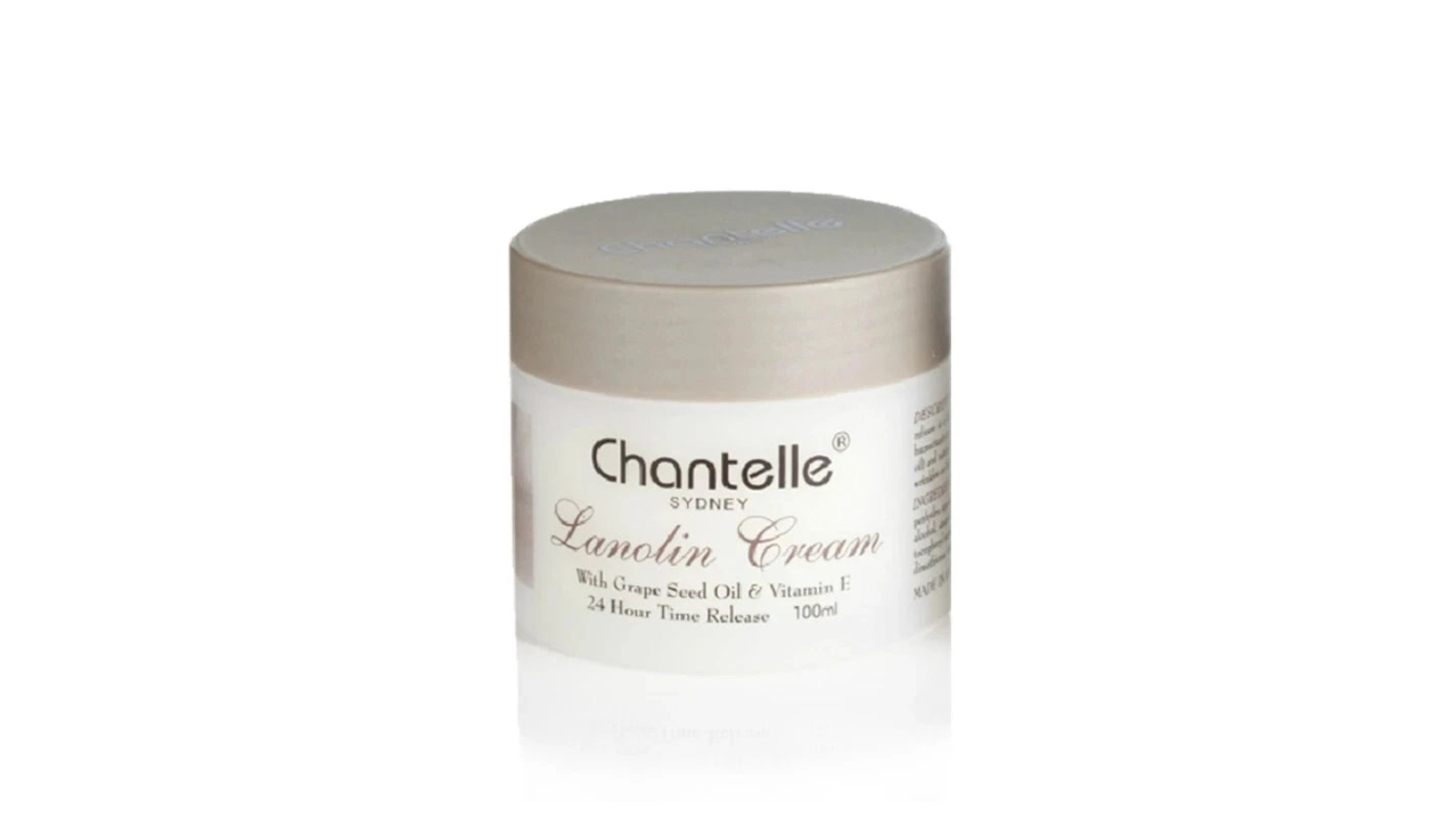 Chantelle 100ml Lanolin Cream with Grape Seed Oil and Vitamin E