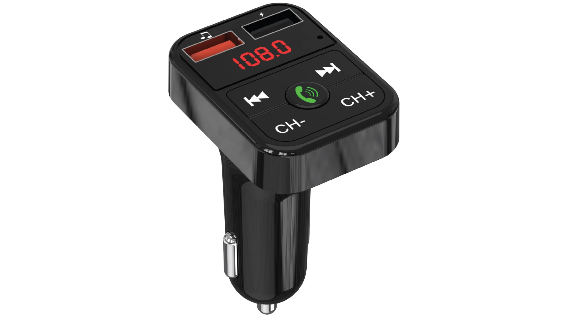 Laser Bluetooth FM Transmitter with Fast Charger