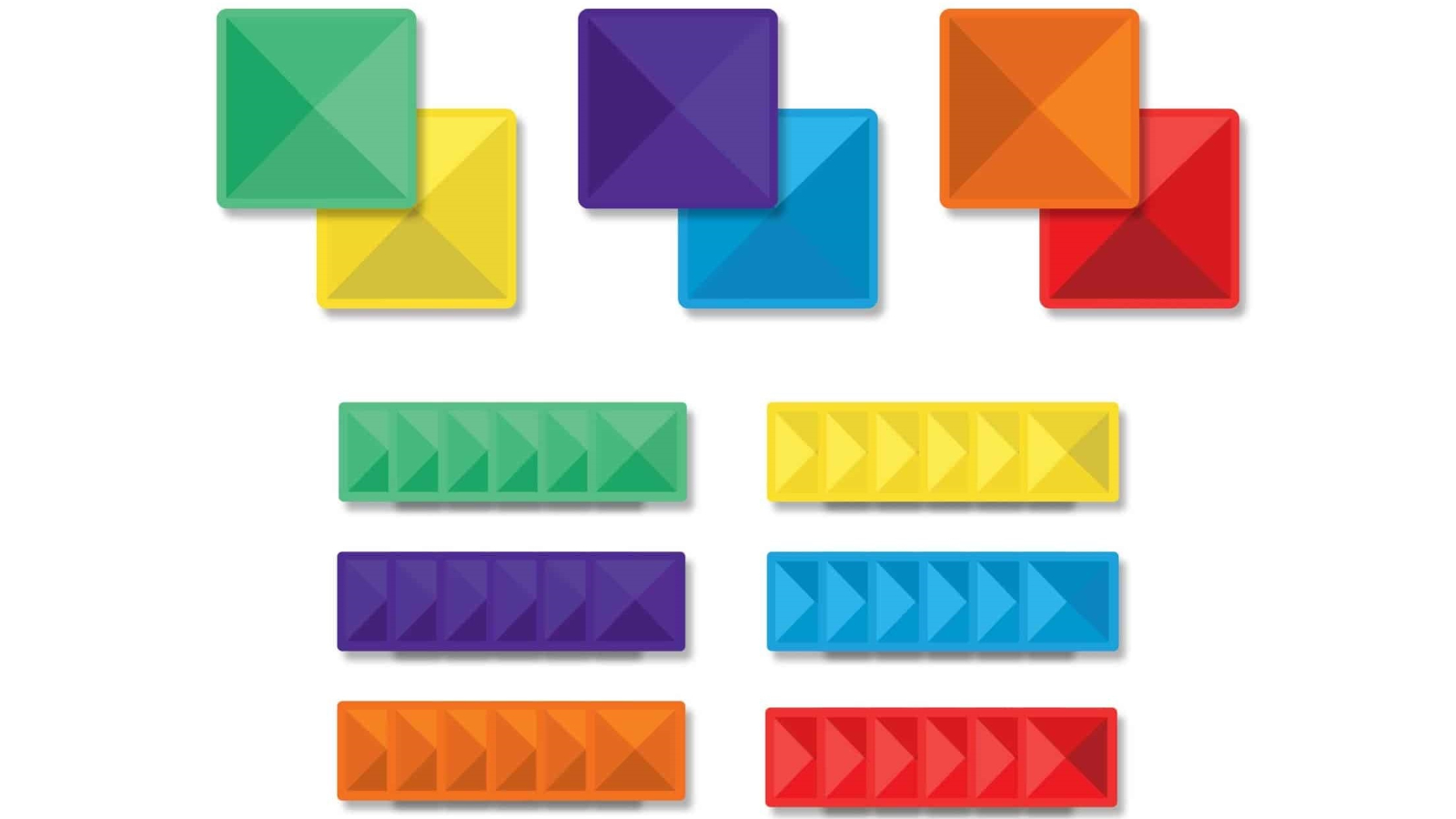 Connetix 42 Piece Rainbow Square Pack