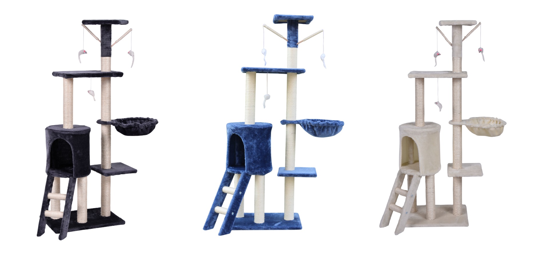 YES4PETS 138cm Cat House Tower Scratching Post with Ladder