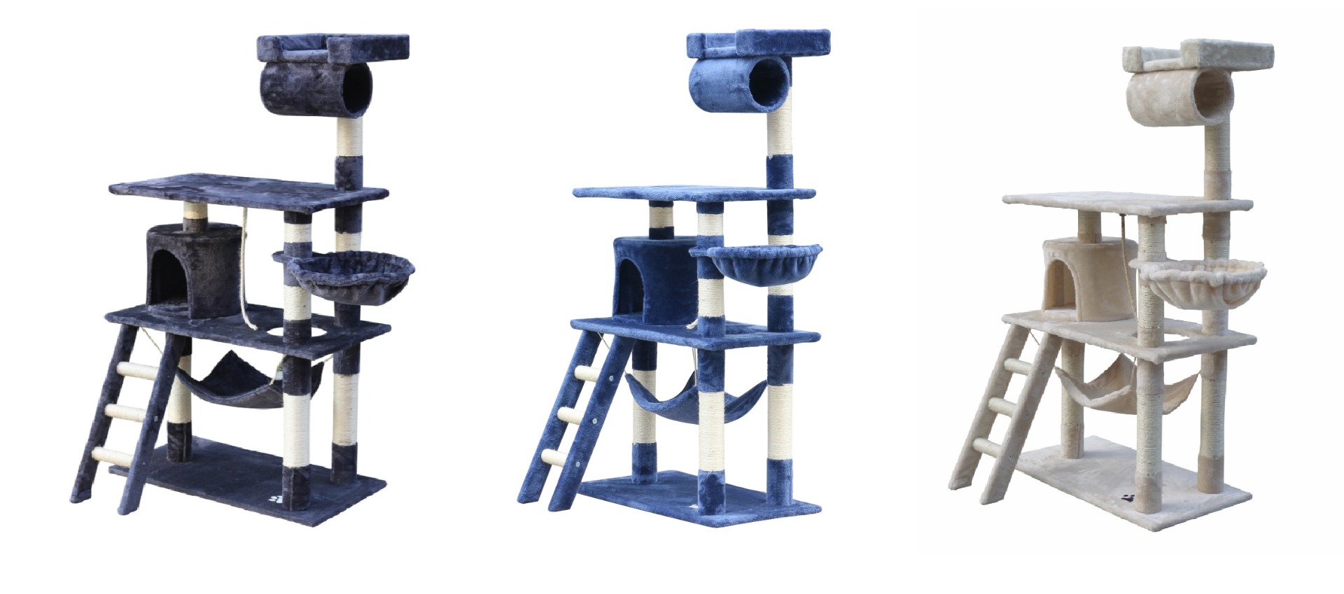 YES4PETS 140cm Cat Tree Scratching Post with Ladder and Hammock
