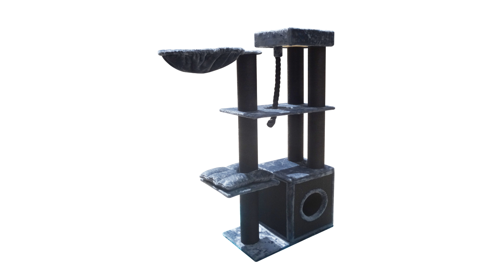 YES4PETS X-Large Multi-Level Cat Thick Pole Tree Scratching Post - Grey