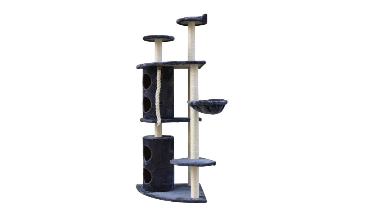 YES4PETS 170cm Multi-Level Cat House Tower Scratching Post - Grey