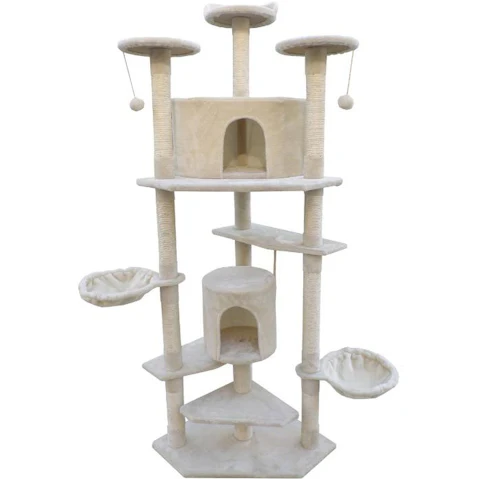 YES4PETS 200cm Cat Scratching Post Tree Corner Tower Furniture - Beige