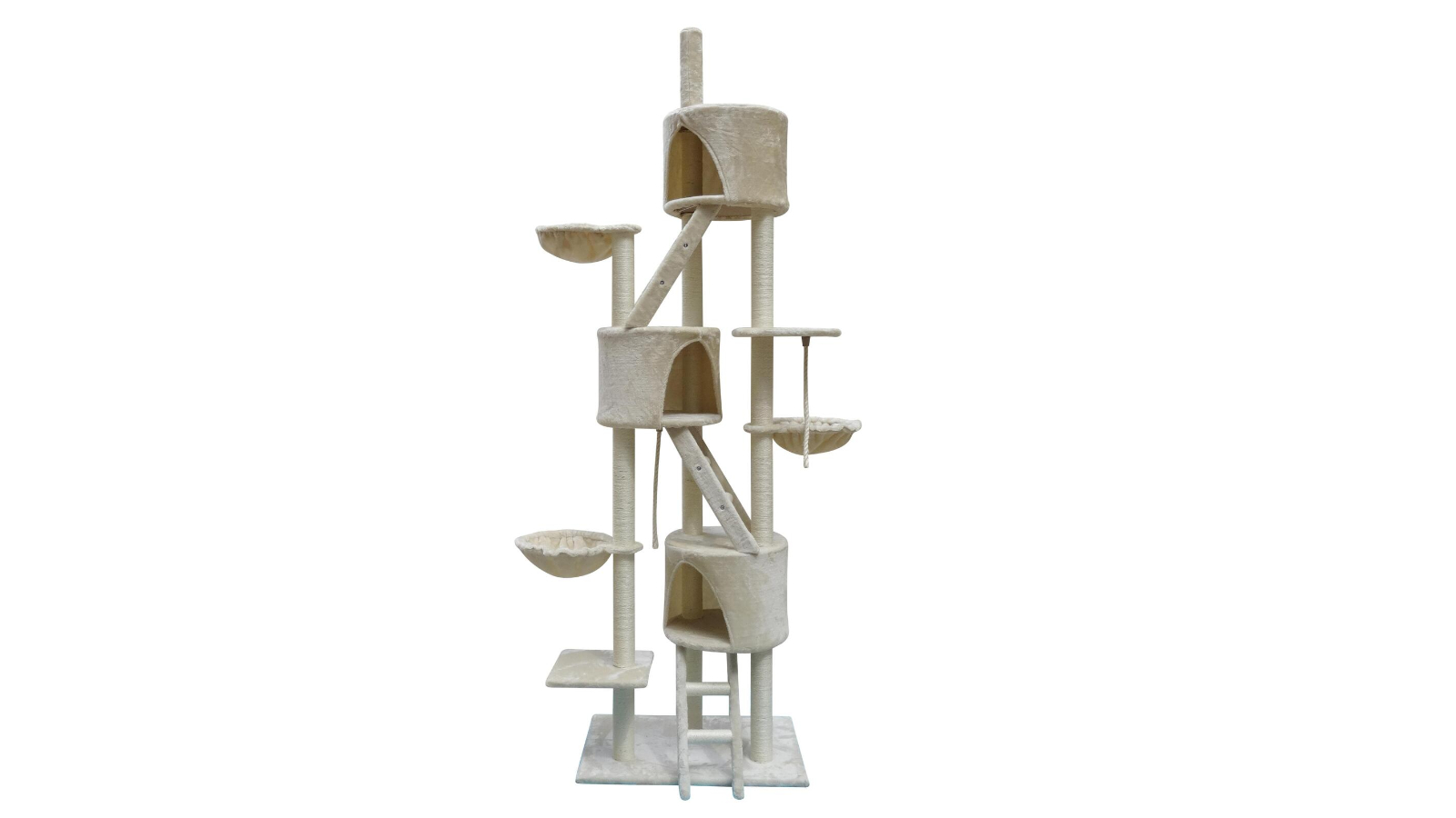YES4PETS 244cm Multi Level Cat Scratching Post Tree - Beige