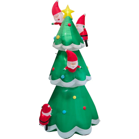 Hisen Inflatable LED Christmas Tree with Climbing Santa Clause - 500cm