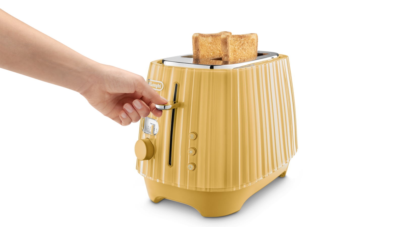 DeLonghi Ballerina 2 Slice Toaster Gold Yellow Harvey Norman