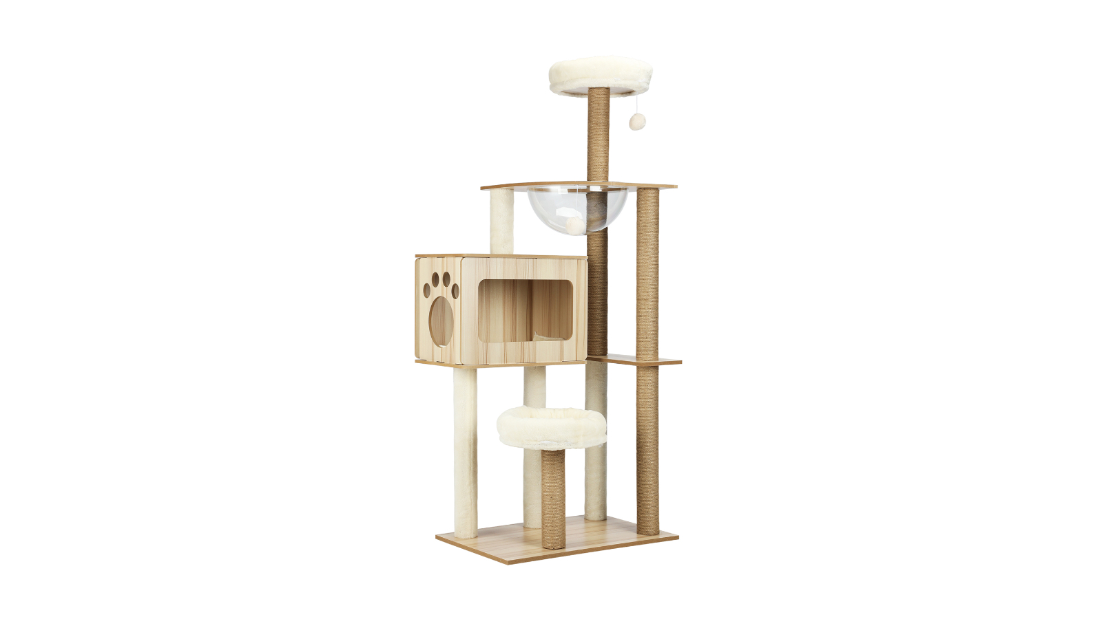 Alopet Wooden Tree Tower Cat Scratching Post