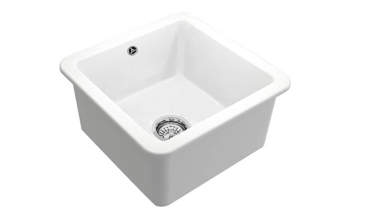 Turner Hastings Cuisine 46 x 46 Inset/Undermount Fine Fireclay Sink with Overflow - Matte White 
