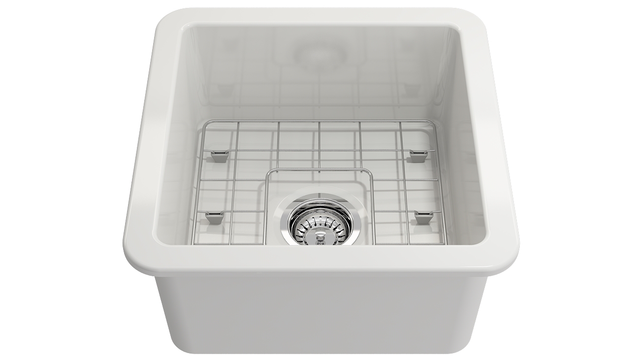Turner Hastings Cuisine 46x46 Fine Fireclay Sink - Gloss White