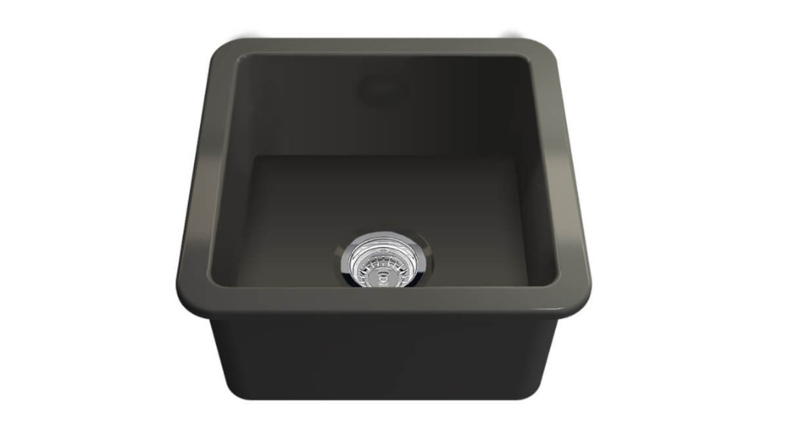 Turner Hastings Cuisine 46 x 46 Inset/Undermount Fine Fireclay Sink with Overflow - Matte Black