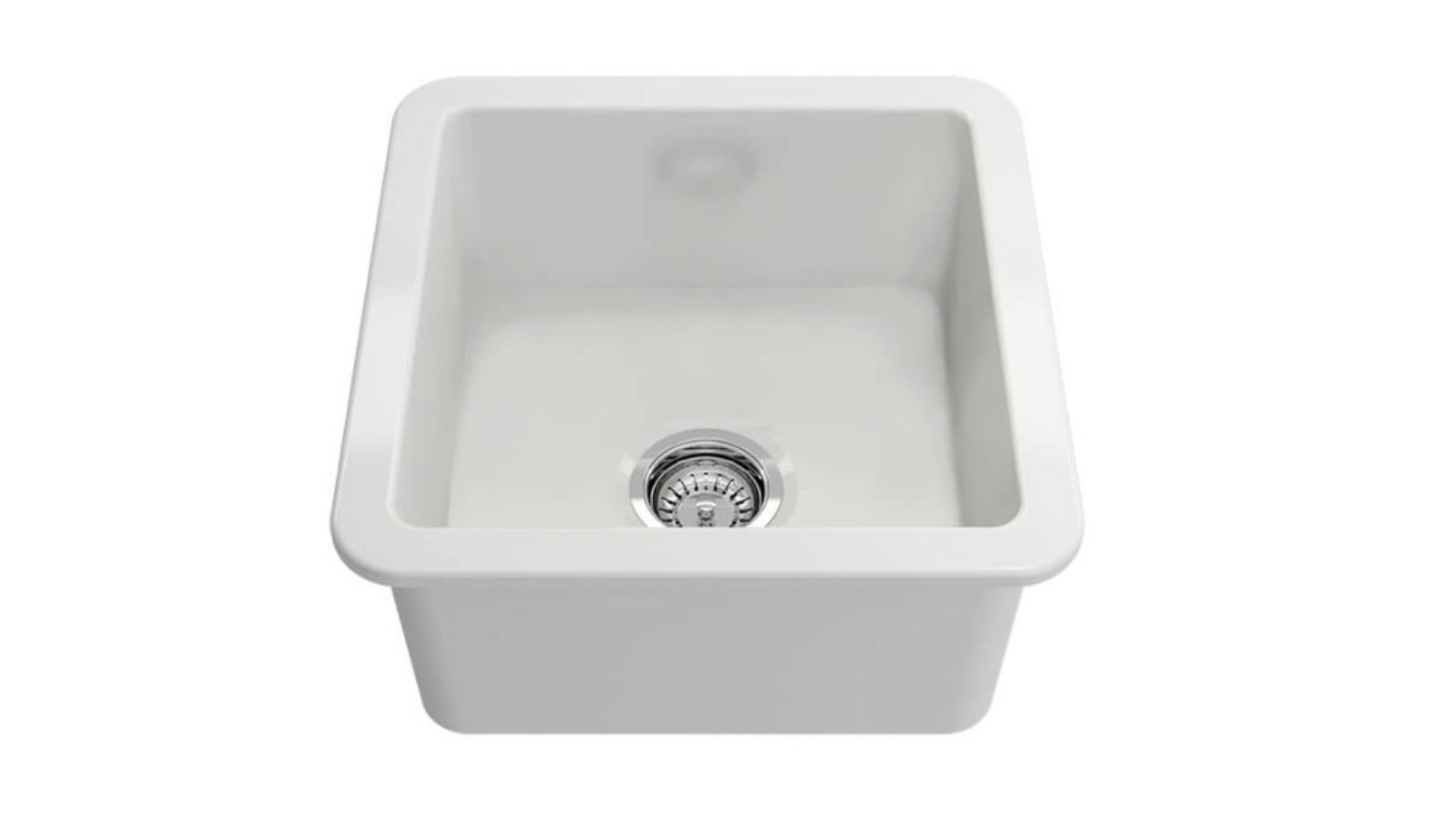 Turner Hastings Cuisine 46 x 46 Inset/Undermount Fine Fireclay Sink with Overflow - Gloss White