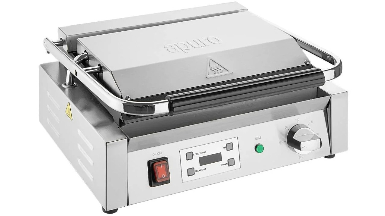 Apuro Extra Large Ribbed Plate Contact Grill