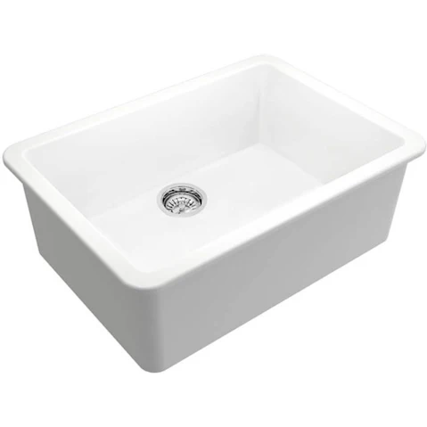 Turner Hastings Cuisine 68 x 48 Inset/Undermount Fine Fireclay Sink with Overflow - Matte White