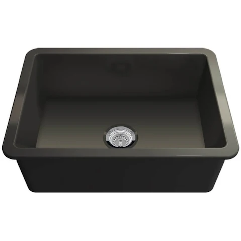 Turner Hastings Cuisine 68 x 48 Inset/Undermount Fine Fireclay Sink with Overflow - Matte Black