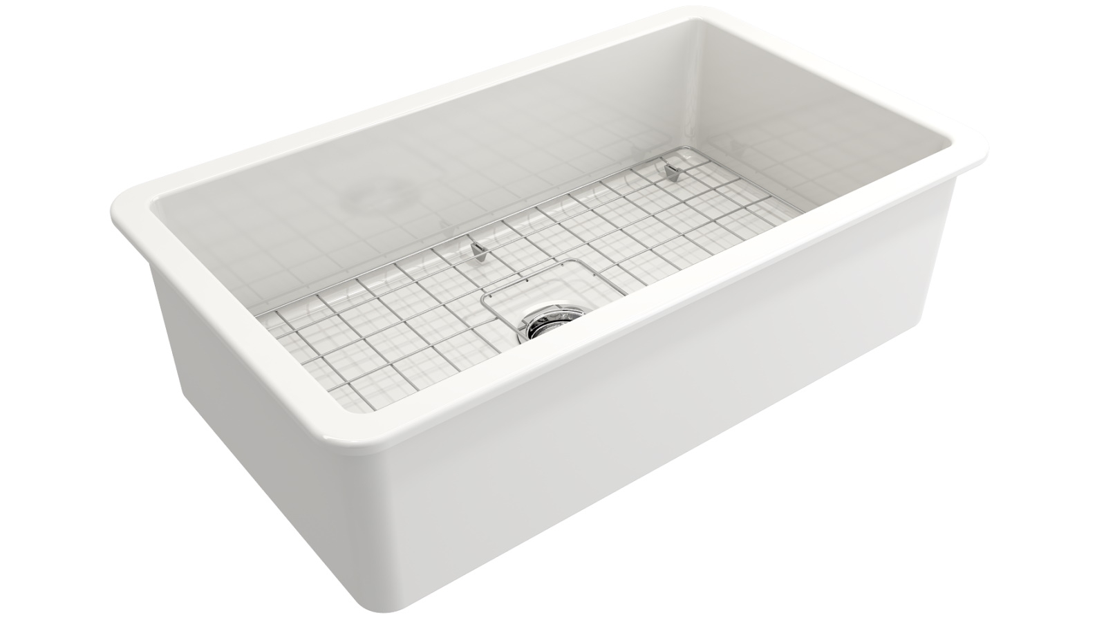 Turner Hastings Cuisine 81x48 Inset/Undermount Fine Fireclay Sink - Gloss White