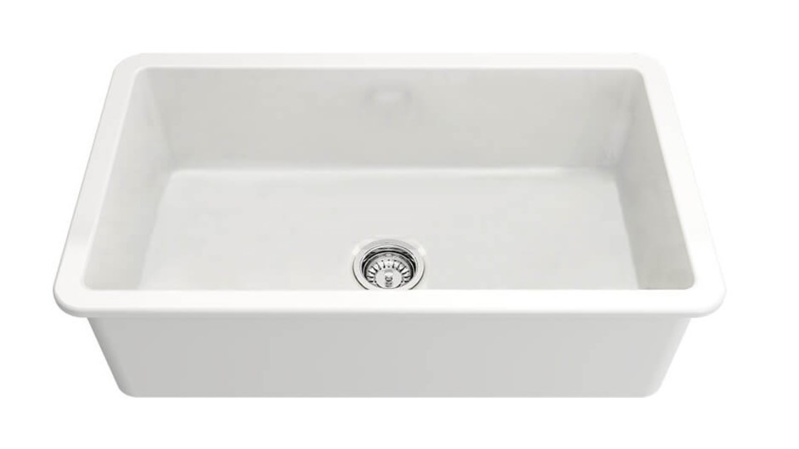 Turner Hastings Cuisine 81 x 48 Inset/Undermount Fine Fireclay Sink with Overflow - Gloss White 