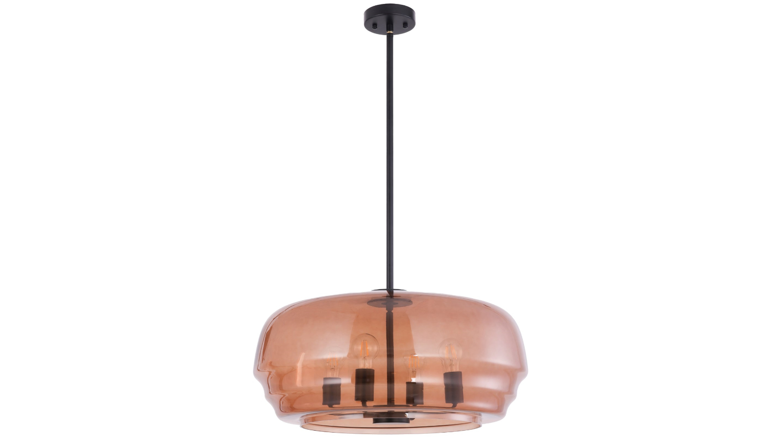 CLA Lighting Amber Flat Top Dome Glass Shade Interior Pendant Light