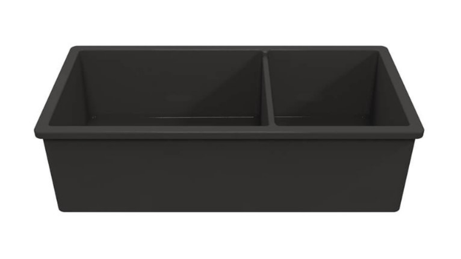 Turner Hastings Cuisine 81 x 49 One and a Half Bowl Inset/Undermount Fine Fireclay Sink - Matte Black