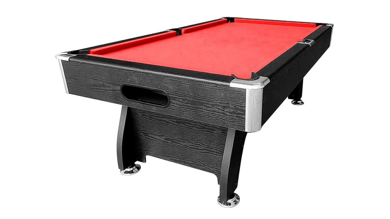 CUETIQ 8ft Black Frame Pool Snooker - Red