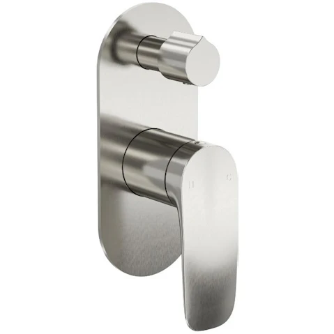 Linsol Curva One Plate Divertor Mixer - Brushed Nickel