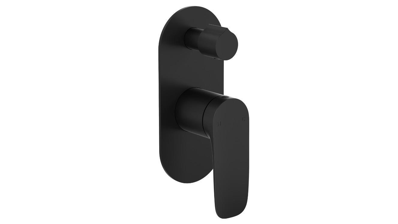 Linsol Curva One Plate Divertor Mixer - Matte Black