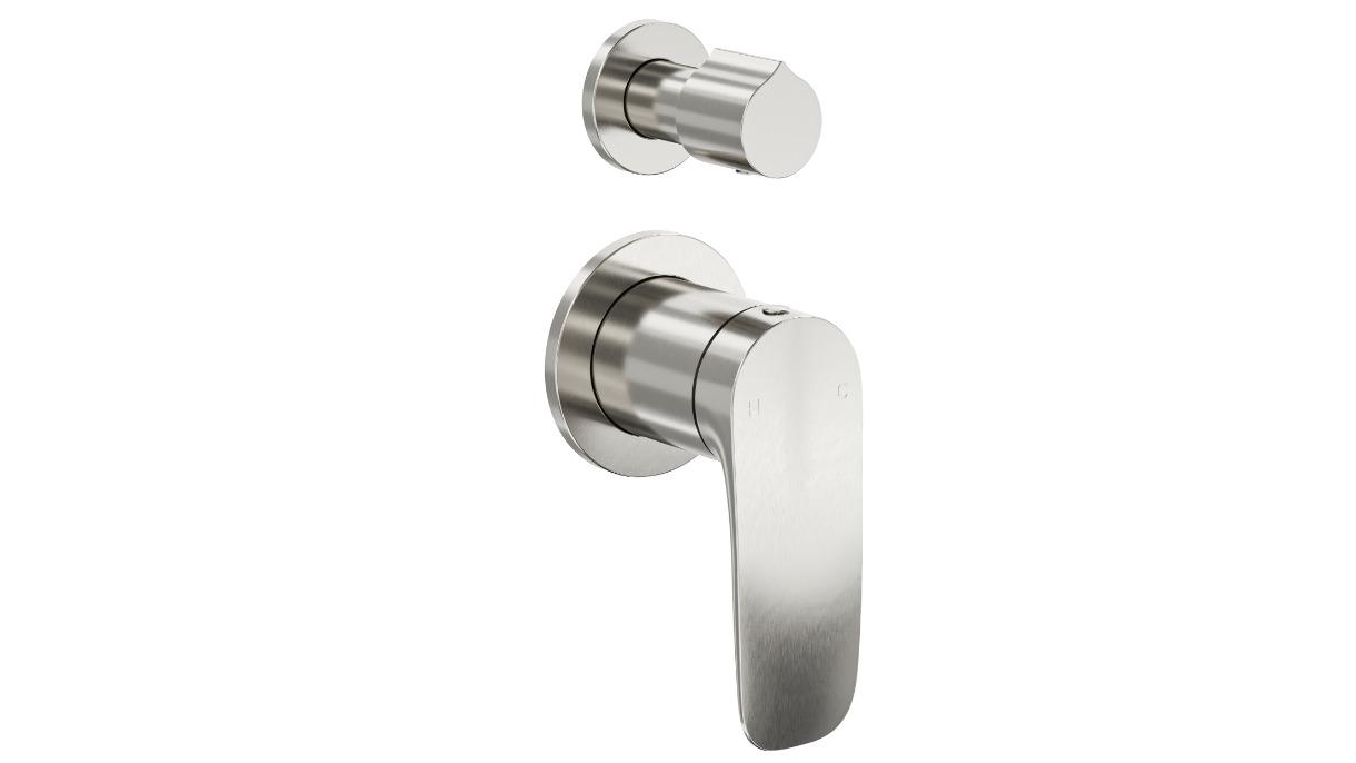 Linsol Curva Two Plate Divertor Mixer - Brushed Nickel