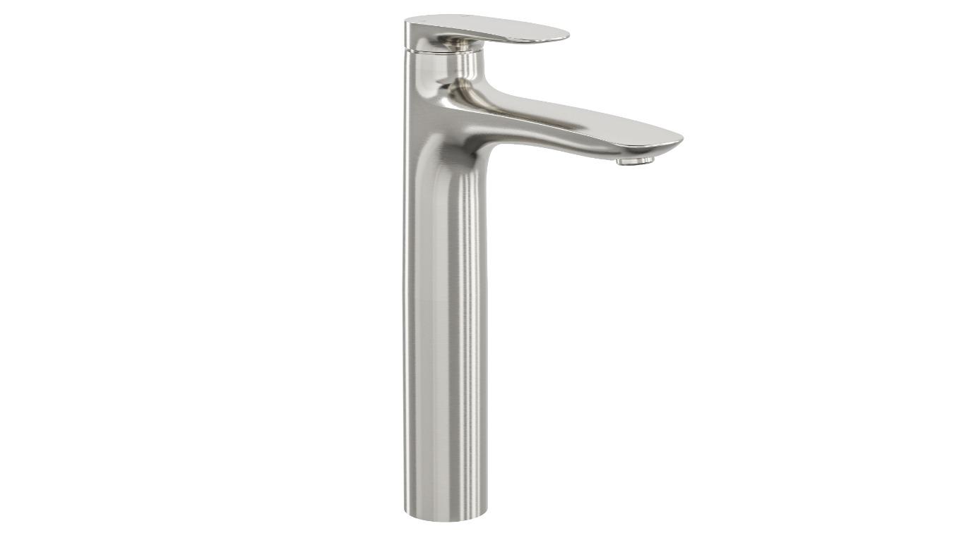 Linsol Curva Tall Basin Mixer - Brushed Nickel