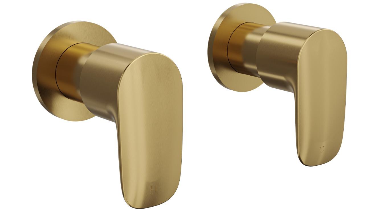 Linsol Curva Wall Top Assemblies - Brushed Brass