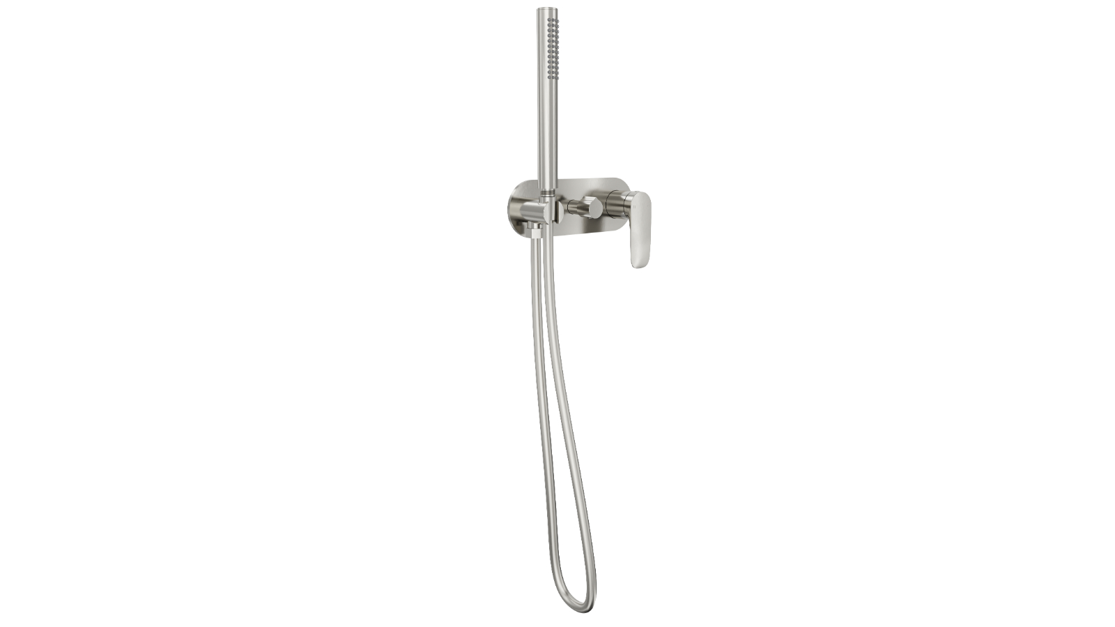 Linsol Curva One Plate Bath/Shower Mixer with Handshower - Brushed Nickel