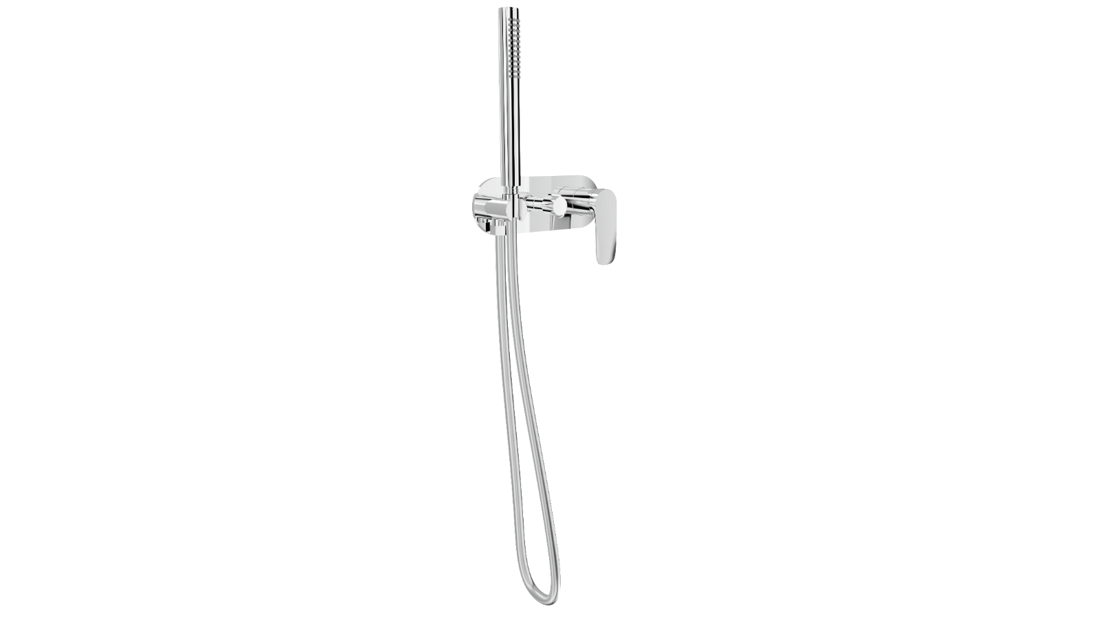 Linsol Curva One Plate Bath/Shower Mixer with Handshower - Chrome