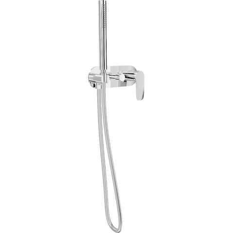 Linsol Curva One Plate Bath/Shower Mixer with Handshower - Chrome